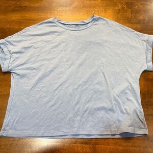 Casual cotton loose fit cap sleeve crew neck tee